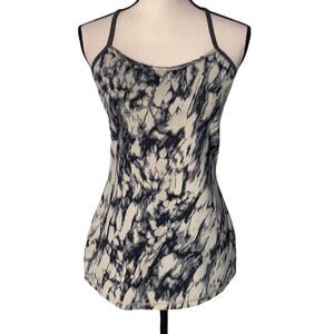 Lululemon Power Y Tank Size 10 Gray Black Cream